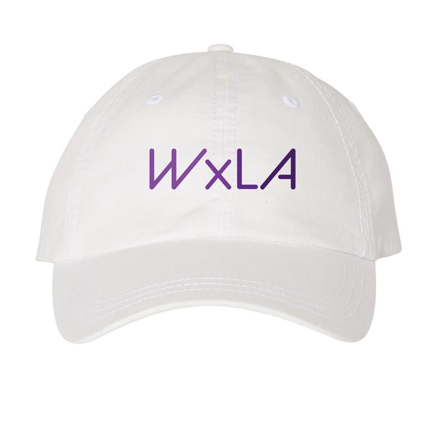 WxLA Hats, a White Printed Pigment Dye Baseball Cap