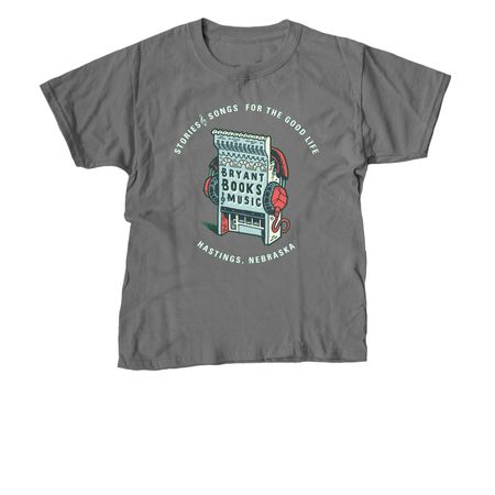 Bryant Books & Music Apparel, a Charcoal Youth Unisex Tee