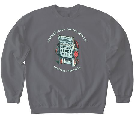 Bryant Books & Music Apparel, a Charcoal Softstyle Crewneck Sweatshirt
