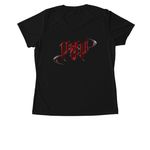 P2P: Origin Drop, a Black Women's Performance Tee (back-view)