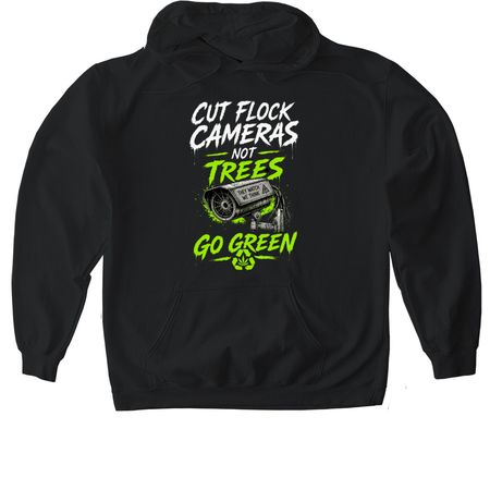 Go Green, a Black Gildan Softstyle Pullover Hoodie