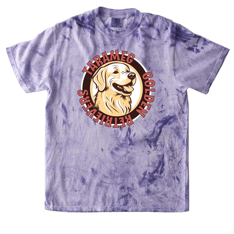 Tarameg Round Label with Quote on Back, a Amethyst Comfort Colors Colorblast Tee
