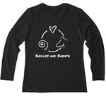 Love. Listen. Learn., a Space Black Allmade Eco Triblend Women?s Long Sleeve Tee (back-view)