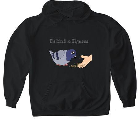 Be kind to pigeon&nbsp;, a Black Gildan Softstyle Pullover Hoodie