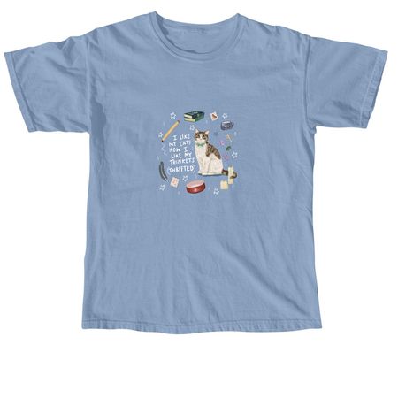 Thrifted Trinkets - Brown Tabby, a Washed Denim Comfort Colors Unisex Tee