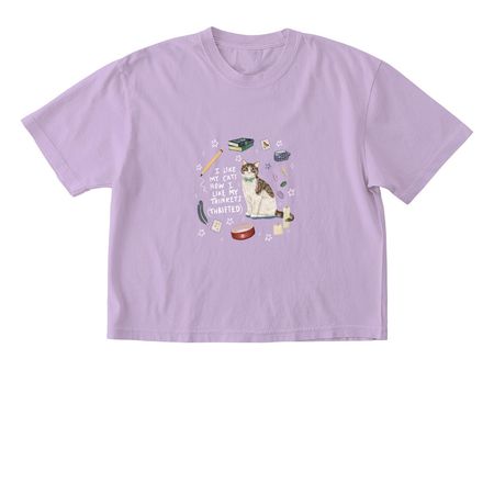 Thrifted Trinkets - Brown Tabby, a Orchid Comfort Colors Boxy Tee