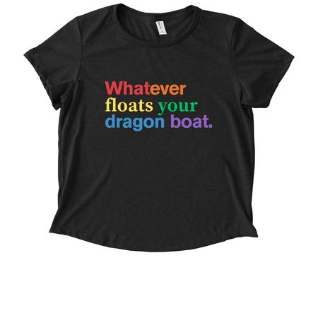 MORE STYLES - Pride Rainbow Spine, a Space Black Allmade Eco Triblend Women?s Scoop Neck Tee