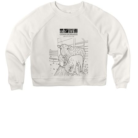 Sheep Supporter at CI, a Vintage White Women's Premium Cropped Raglan Sweatshirt