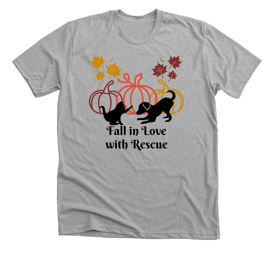 Adopt a shelter pet this fall!, a Athletic Heather Premium Unisex Tee
