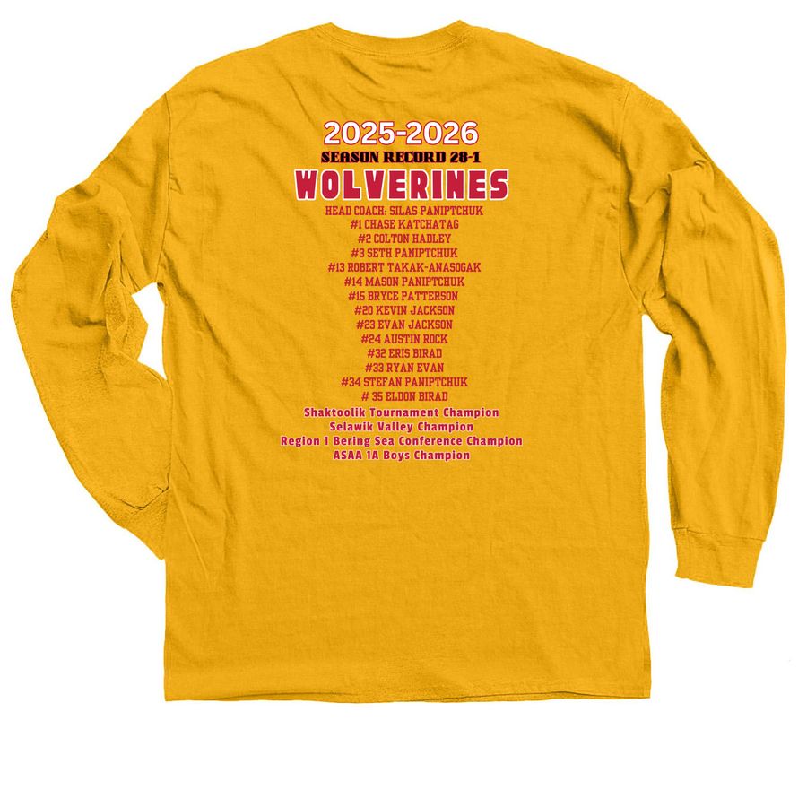 Shaktoolik Back to Back Gold, a Gold Classic Long Sleeve Tee (back-view)