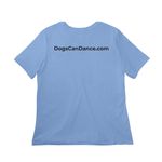 Dogs Can Dance 2026, a Carolina Blue Women?s Relaxed Cotton Tee (back-view)