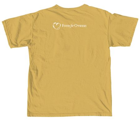 I Support My Local Food Bank, a Mustard Comfort Colors Unisex Tee (back-view)