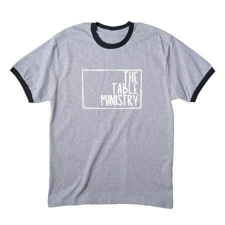 Table Summer Style, a Athletic Heather/ Jet Black Cotton Ringer Tee