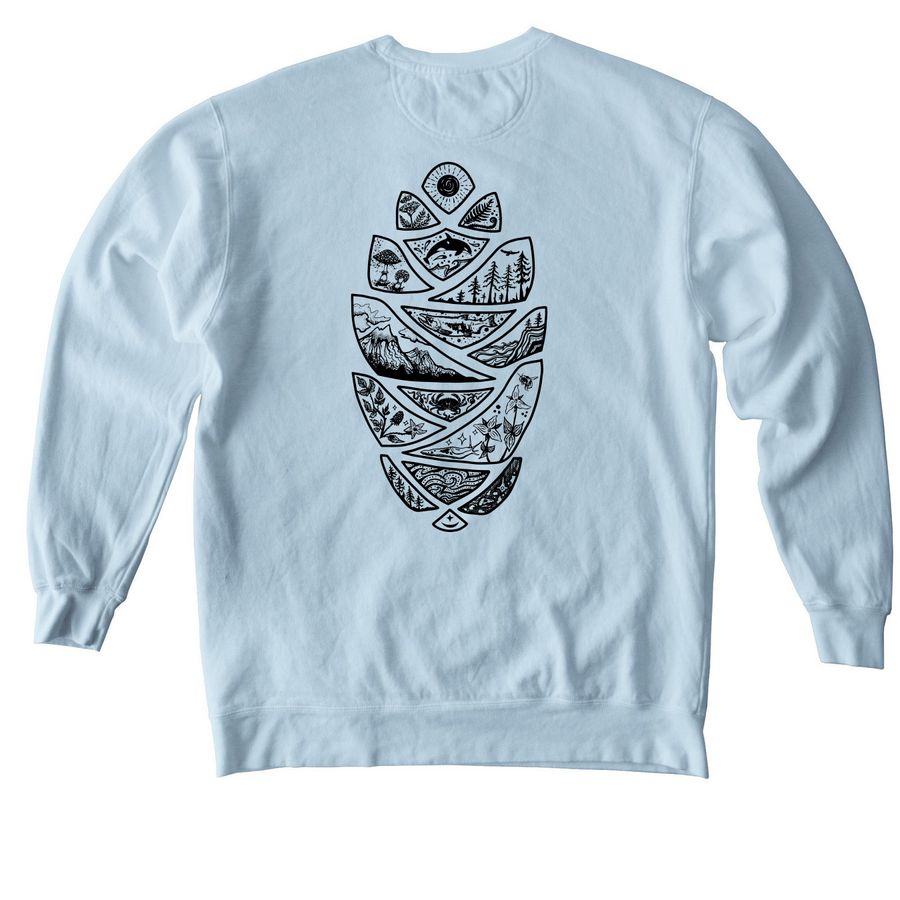 Ecosystems of Puget Sound, a Chambray Comfort Colors Crewneck Sweatshirt