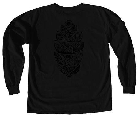 Ecosystems of Puget Sound, a Black Comfort Colors Long Sleeve Tee