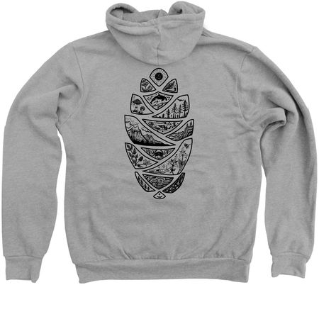 Ecosystems of Puget Sound, a Athletic Heather Zip Up Hoodie
