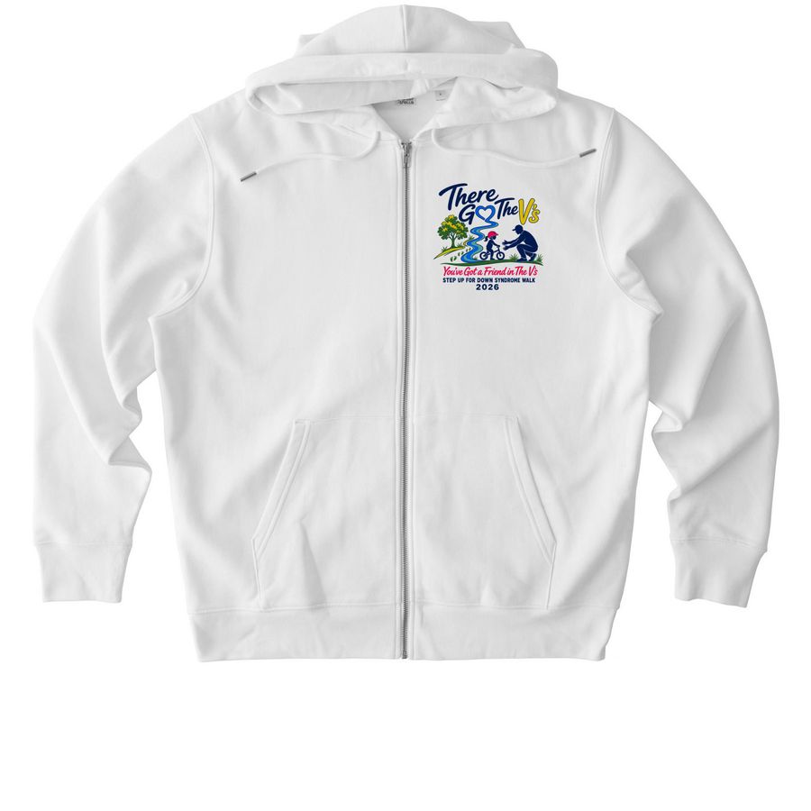 Step Up for Down Syndrome 2026, a White Stanley/Stella Unisex Cultivator 2.0 Zip Up Pullover Hoodie