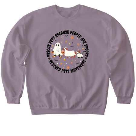 Rescue pets because people are spooky, a Paragon Softstyle Crewneck Sweatshirt