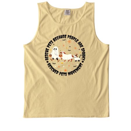 Rescue pets because people are spooky, a Butter Comfort Colors Tank Top