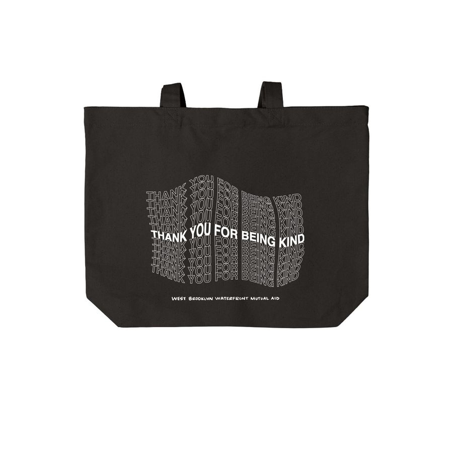 Thank You Tote (Dark) by Satinder, a Deep Black Cotton Canvas Tote Bag