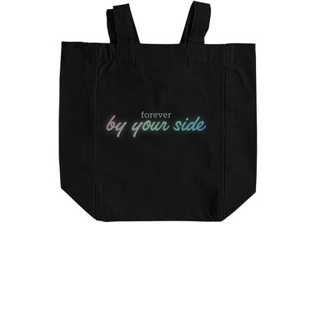 forever by your side&nbsp;Bags, a Black Recycled Cotton Tote Bag (back-view)