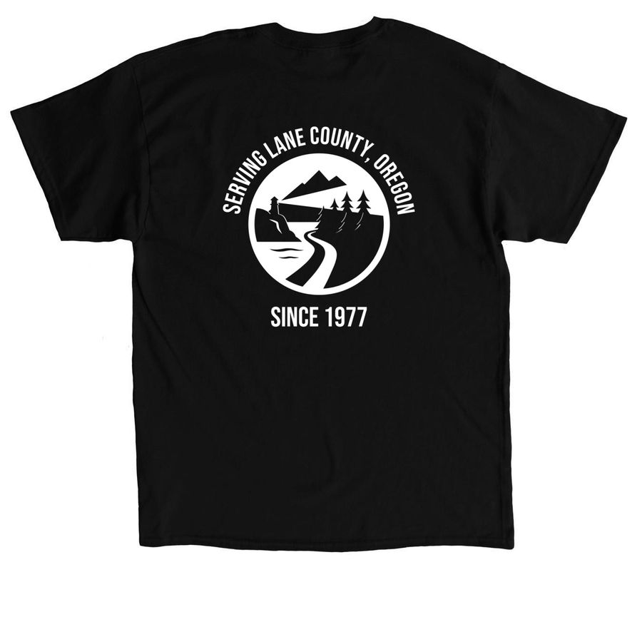 PDSLC Swag, a Black Classic Unisex Tee (back-view)