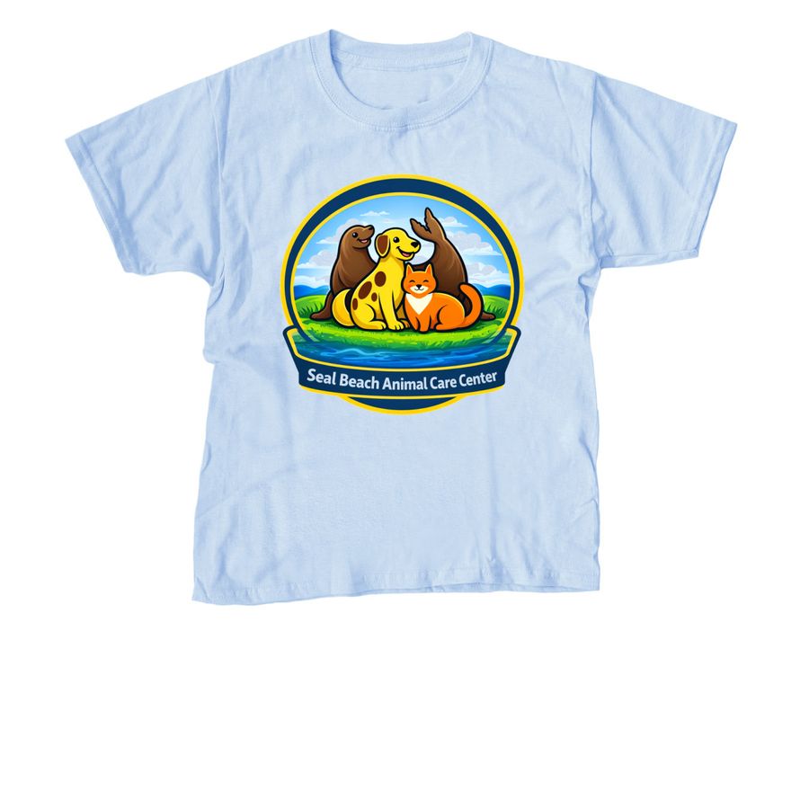 Youth Logo Tee, a Light Blue Youth Unisex Tee