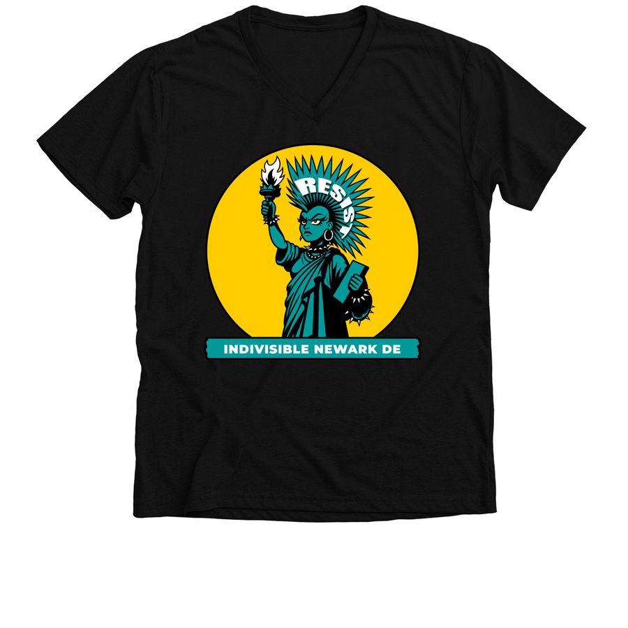 Punk Liberty, a Solid Black Blend Premium V-Neck Tee