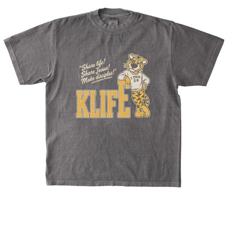 KLIFE Collegiate, a Cement Heavyweight Garment Dye Tee