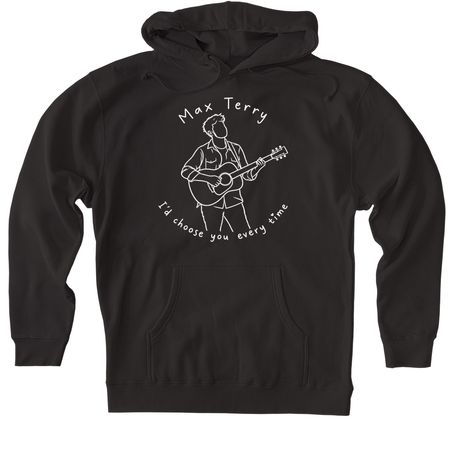 Tops, a Black Heavyweight Pullover Hoodie