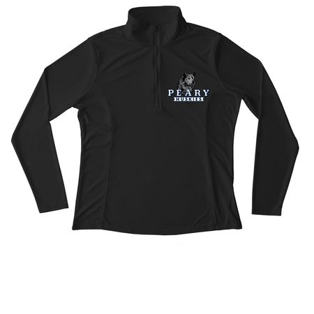 Sport a new look!, a Black Women's Performance Quarter Zip Pullover