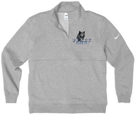 Sport a new look!, a Dark Grey Heather Nike Club Fleece Half Zip Pullover