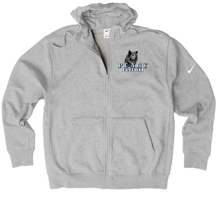 Sport a new look!, a Dark Grey Heather Nike Club Fleece Zip Up Hoodie