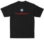 Red Dress Design by Dustin Newman, a Black Max Heavyweight Tee (back-view)