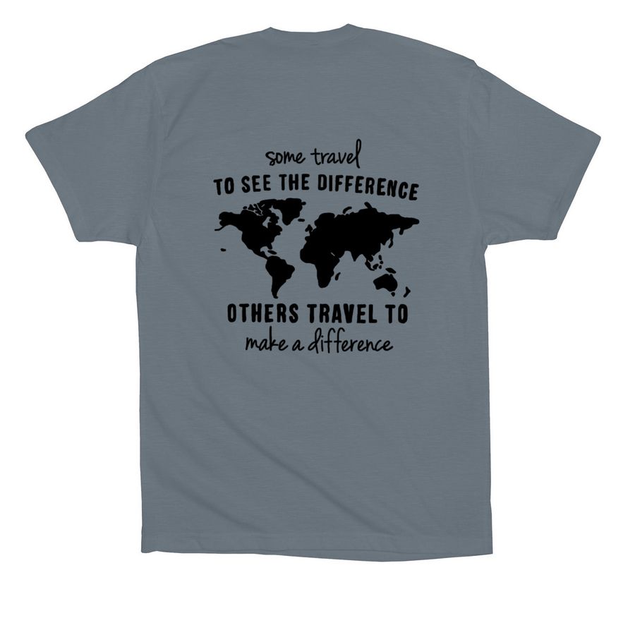 Hope for Honduras Tee, a Steel Blue Premium Cotton Tee (back-view)