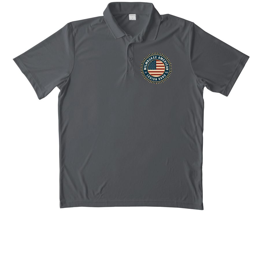 Embroidered Performance Polo, a Iron Grey Unisex Performance Polo