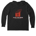 red logo basic shirts front and back&nbsp;, a Space Black Allmade Eco Triblend Hoodie Tee (back-view)