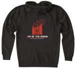 red logo basic shirts front and back&nbsp;, a Black Heavyweight Zip Up Hoodie (back-view)