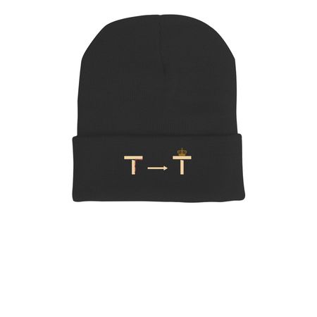 Thorns to Throne Beanie, a Black Printed Cuffed Beanie
