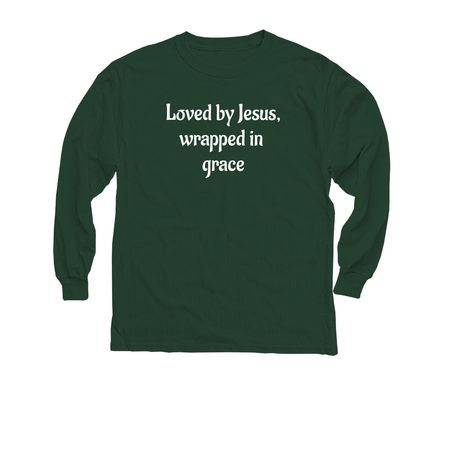 Youth - Loved by Jesus, a Forest Green Youth Long Sleeve Tee