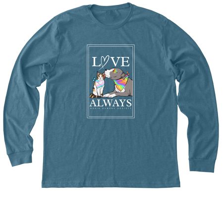Love Always, Dakin, a Heather Deep Teal Premium Long Sleeve Tee
