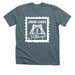 JLP Postage Stamp, a Heather Slate Premium Unisex Tee