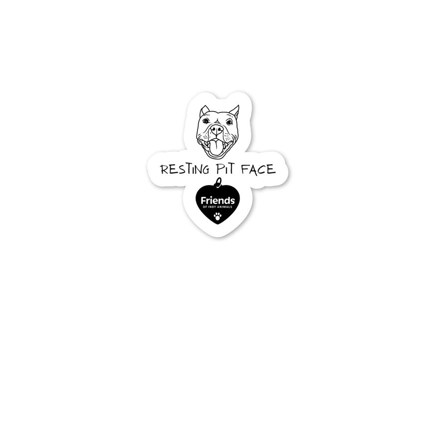 Resting Pit Face - Sticker, a White Kiss Cut Sticker