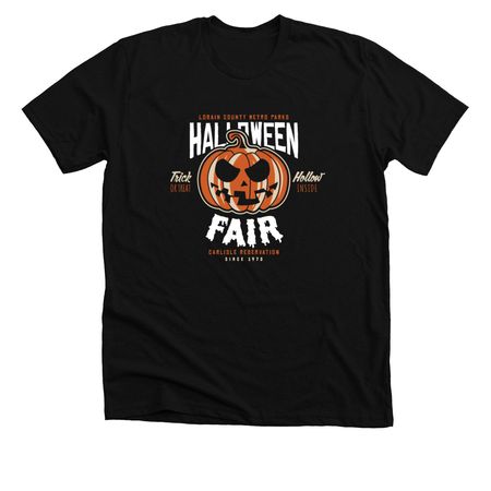 Halloween Fair: Jack-O-Lantern, a Solid Black Blend Premium Unisex Tee