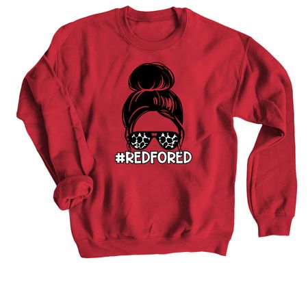 Girl6, a Red Crewneck Sweatshirt