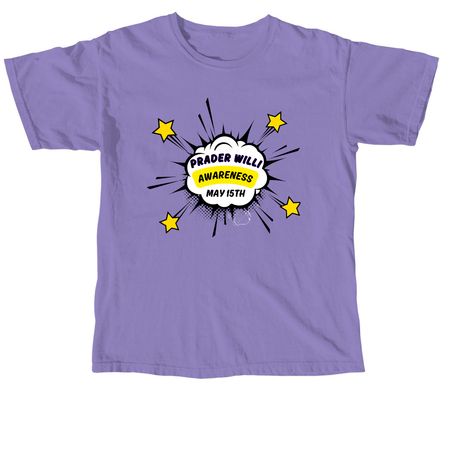 PWS Awareness TEEs for Fiona & Rose's School, a Violet Comfort Colors Unisex Tee