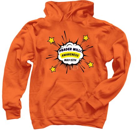 PWS Awareness TEEs for Fiona & Rose's School, a Orange Pullover Hoodie