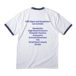 May is FMD Awareness Month, a White/ Navy Cotton Ringer Tee (back-view)