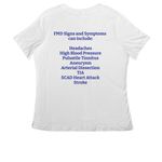 May is FMD Awareness Month, a White Women's Relaxed V-Neck Tee (back-view)