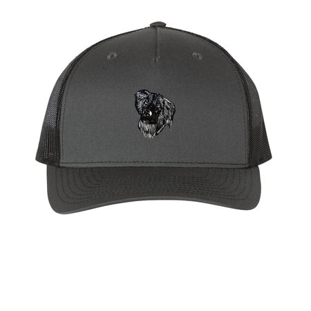 The Banjo Project, a Charcoal/ Black Printed Five-Panel Trucker Cap